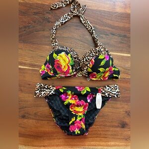 Victoria's Secret floral and leopard print bikini set Miraculous Bombshell